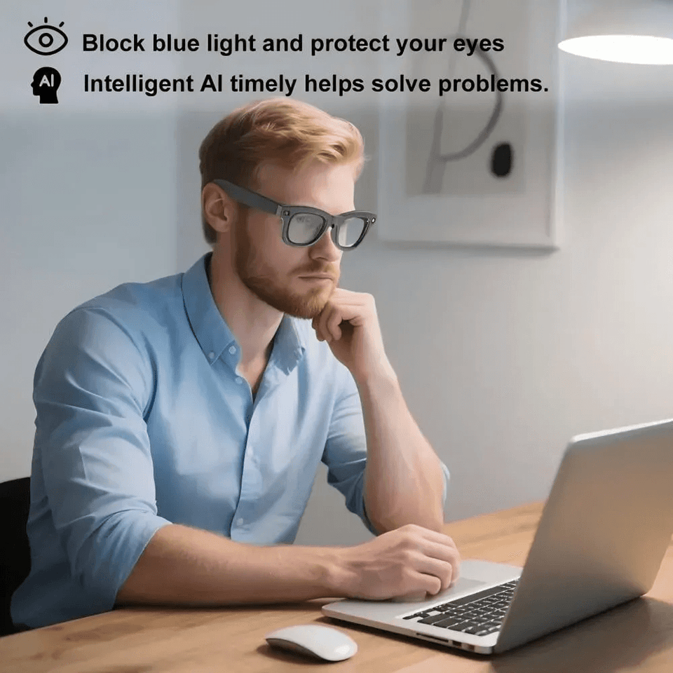 AI Smart Camera Glasses with HD 1080P Recording, Voice Assistant, Bluetooth & Real-Time Translation