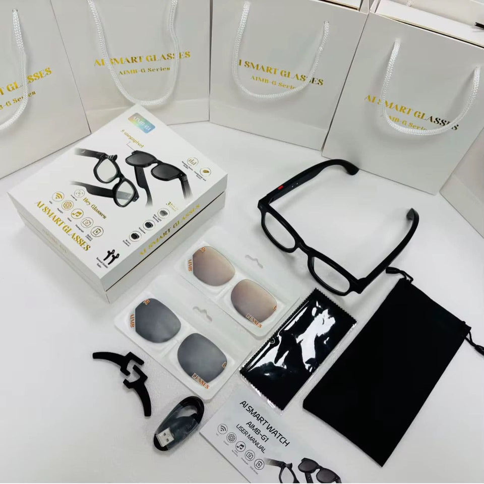 AI Smart Camera Glasses with HD 1080P Recording, Voice Assistant, Bluetooth & Real-Time Translation