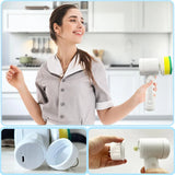 5 in 1 Electric Spin Scrubber – Cordless Power Cleaning Brush with Buffer Polisher for Bathroom, Shower, Tub & Kitchen Floor