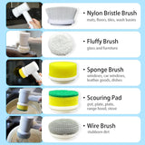 5 in 1 Electric Spin Scrubber – Cordless Power Cleaning Brush with Buffer Polisher for Bathroom, Shower, Tub & Kitchen Floor
