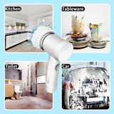 5 in 1 Electric Spin Scrubber – Cordless Power Cleaning Brush with Buffer Polisher for Bathroom, Shower, Tub & Kitchen Floor