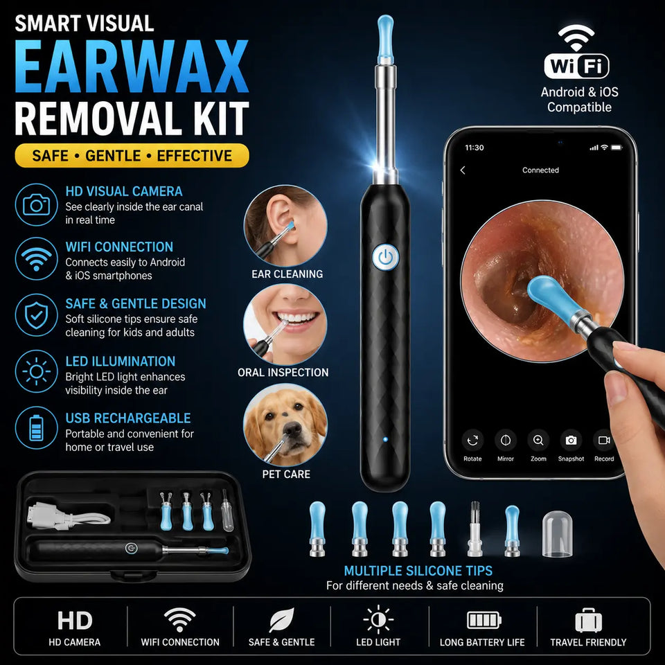 Wireless Ear Wax Removal Tool with HD Camera & LED Light