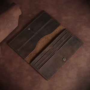 Horse Long Wallet Genuine Leather Hand-held Men's Card Holder