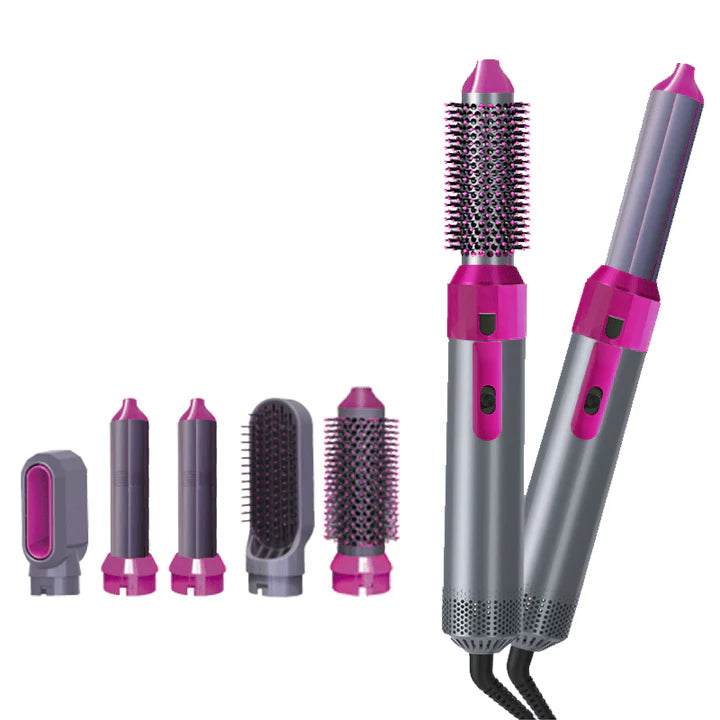 5-in-1 Ceramic Air Wrap Styler Hair Dryer Brush – Curling, Straightening, Volumizing & Blow Drying Tool