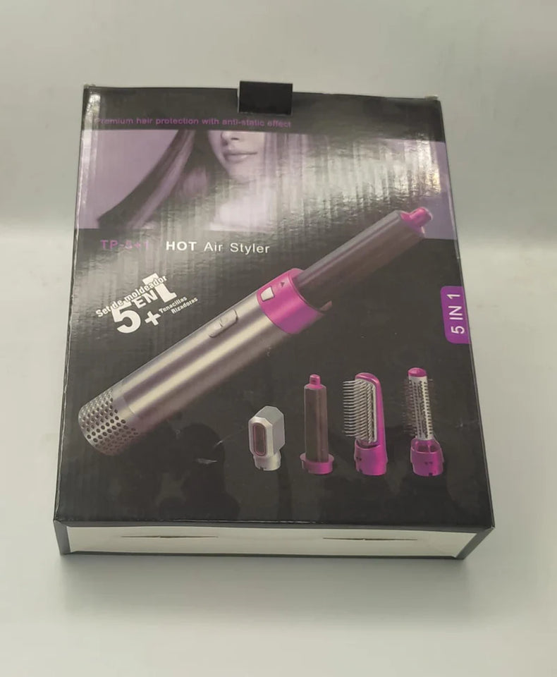 5-in-1 Ceramic Air Wrap Styler Hair Dryer Brush – Curling, Straightening, Volumizing & Blow Drying Tool