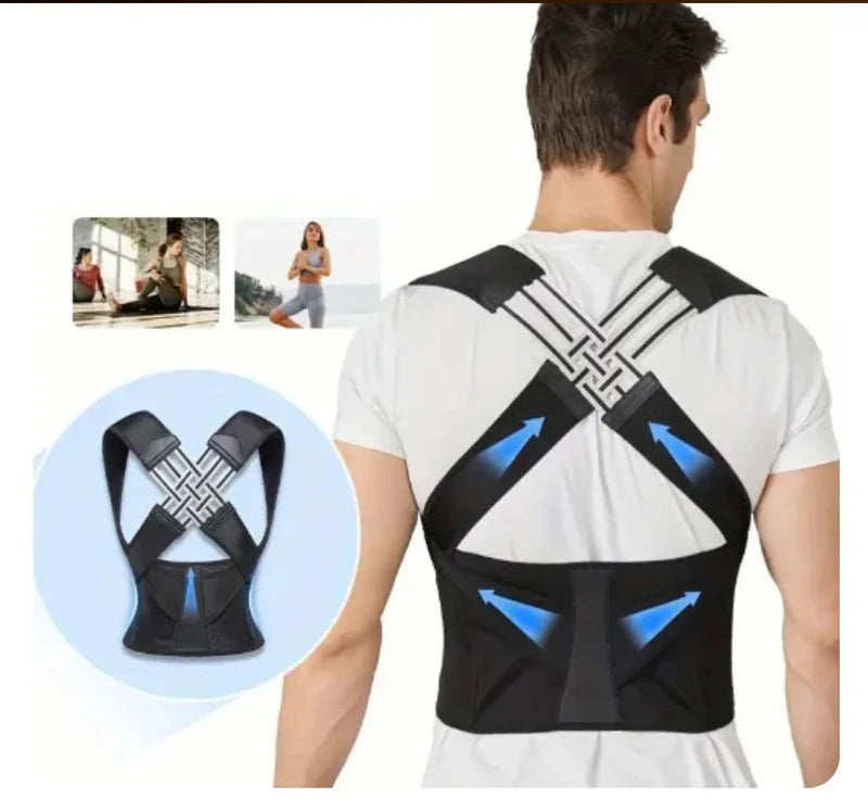 Premium Adjustable Posture Corrector Back Support Belt for Men & Women – Comfortable Shoulder & Spine Alignment