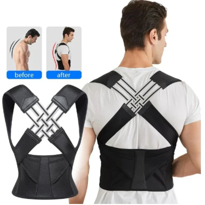 Premium Adjustable Posture Corrector Back Support Belt for Men & Women – Comfortable Shoulder & Spine Alignment