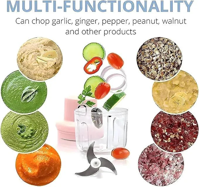 Wireless Electric Chopper – Cordless Battery-Powered Mini Food Chopper, 250ml Portable Vegetable & Nut Cutter for Kitchen